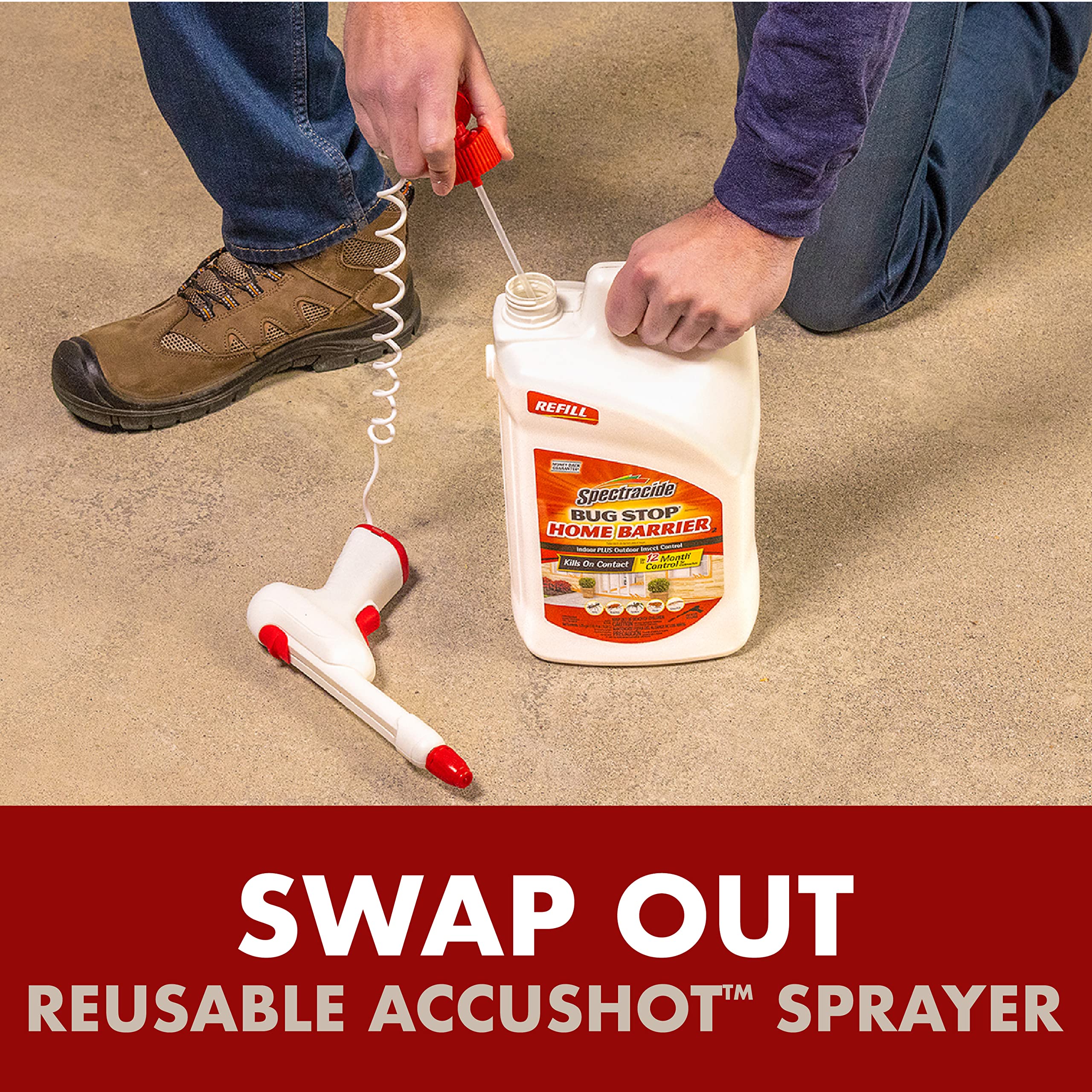 Spectracide Bug Stop Home Barrier2, 1.33 Gallons, AccuShot Refill Kills on Contact for Indoor Plus Outdoor Foundation Treatment Insect Control, Kills Ants, Roaches, Spiders, Fleas, Silverfish - Image 4